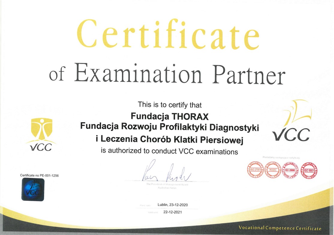 Certyficate of Examination Partner